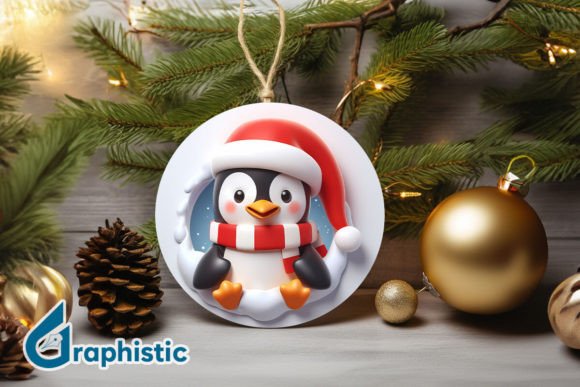 3D Penguin Ornament 92: Cute Illustrations for Crafts