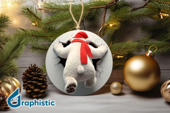 3D Polar Bear Ornament B 117 for Festive Illustrations