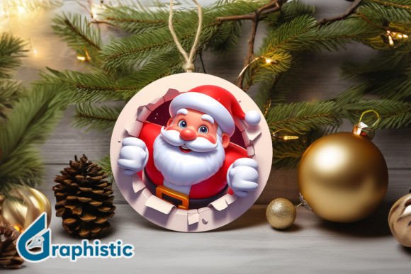 3D Santa Ornament Front 66: Holiday Illustrations Review
