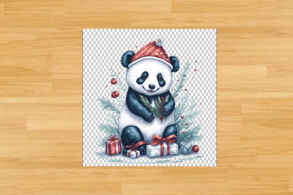 A Cute Panda Decorate with Christmas: Festive Illustrations