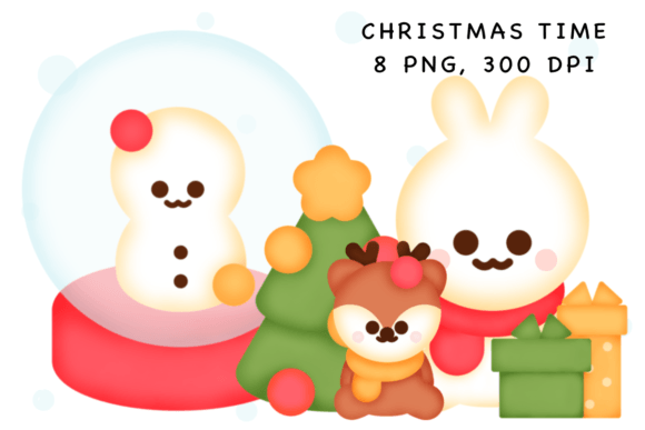 Christmas Time Sticker: Festive Illustrations for Brands