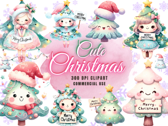 Christmas Tree Clipart: Festive Illustrations for Brands