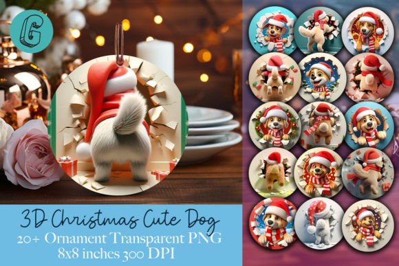 Cute Dog Christmas Ornament 2-sided Pack: Illustrations Review