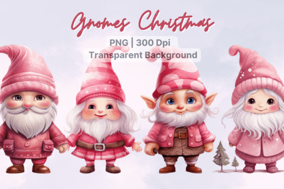 Cute Gnome Pink Christmas Clipart & Illustrations Review