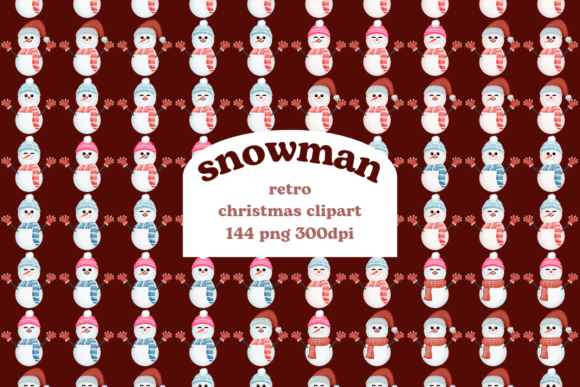 Cute Snowman Christmas Clipart Bundle: Festive Illustrations