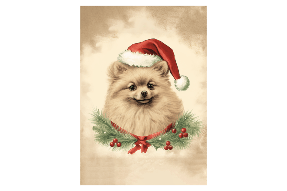 Pomeranian Christmas Card: Festive Illustrations