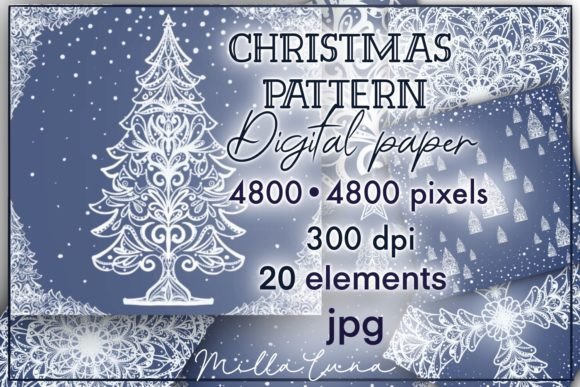 Review: Christmas Pattern Digital Paper for Embroidery