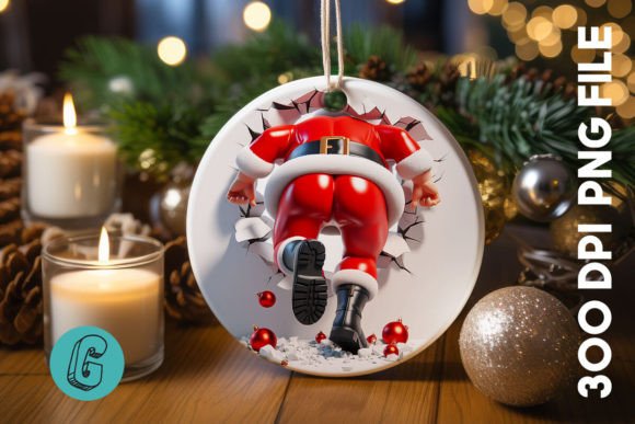 Santa Christmas Ornament Back 67: Illustrations Review