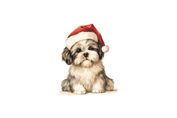 Shitzu Christmas Card: Festive Illustrations for Crafters