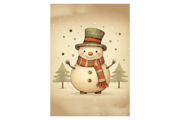 Snowman Christmas Card 4: Festive Illustrations
