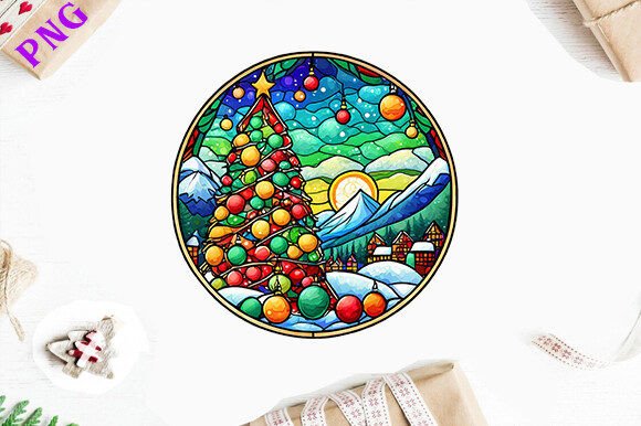 Stained Glass Tree: Festive Illustrations for Brands